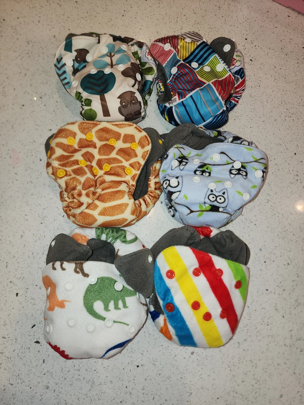 Multi-Pack Kids Cloth Diaper Covers - Colorful Animal & Stripe Prints